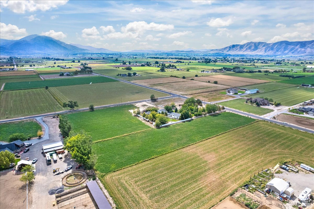 Bird\'s eye view featuring a mountain view and a rural view