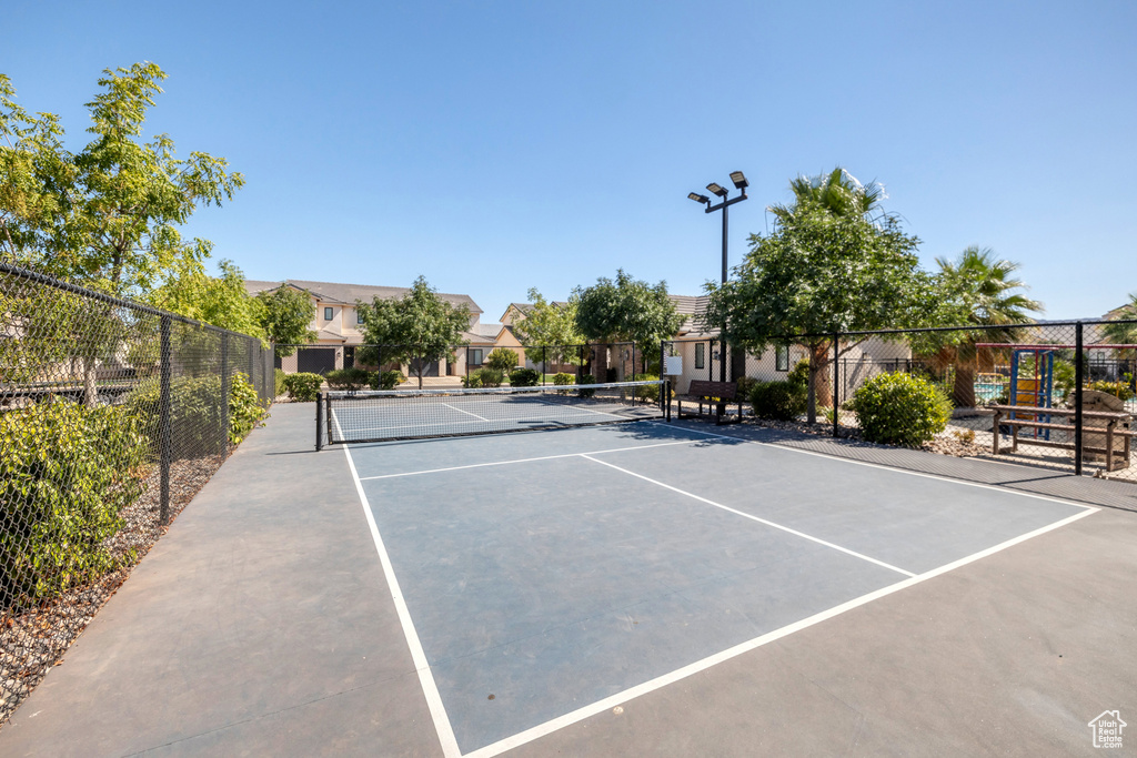 View of tennis court