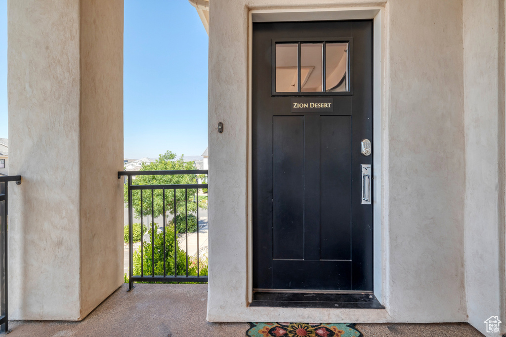 View of doorway to property