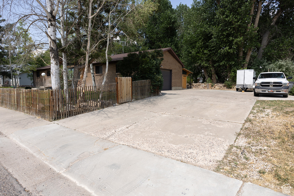 View of front of house with a garage