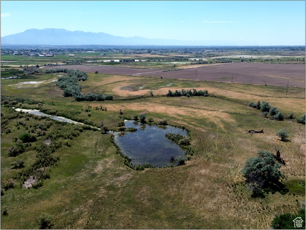 Aerial view featuring a mountain view