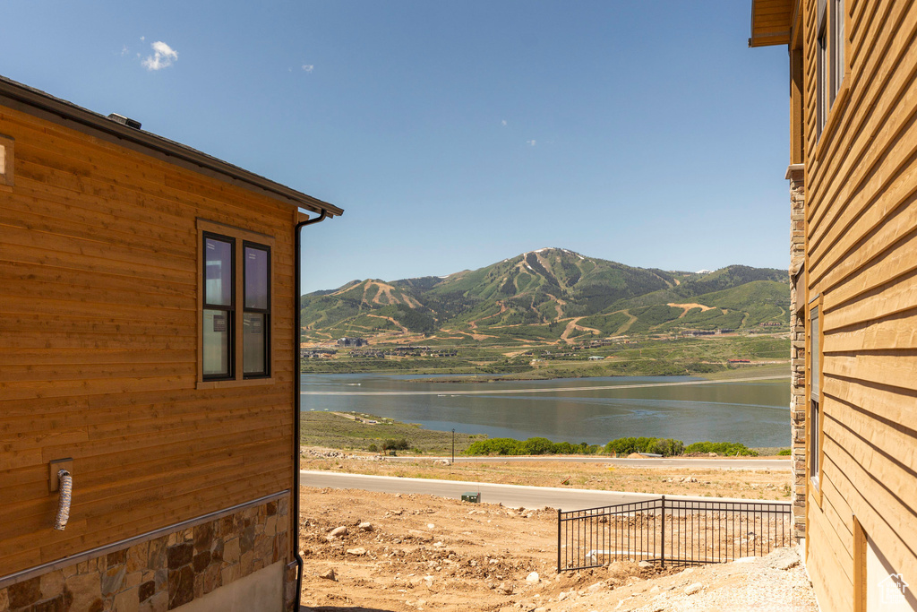 View of water feature featuring a mountain view