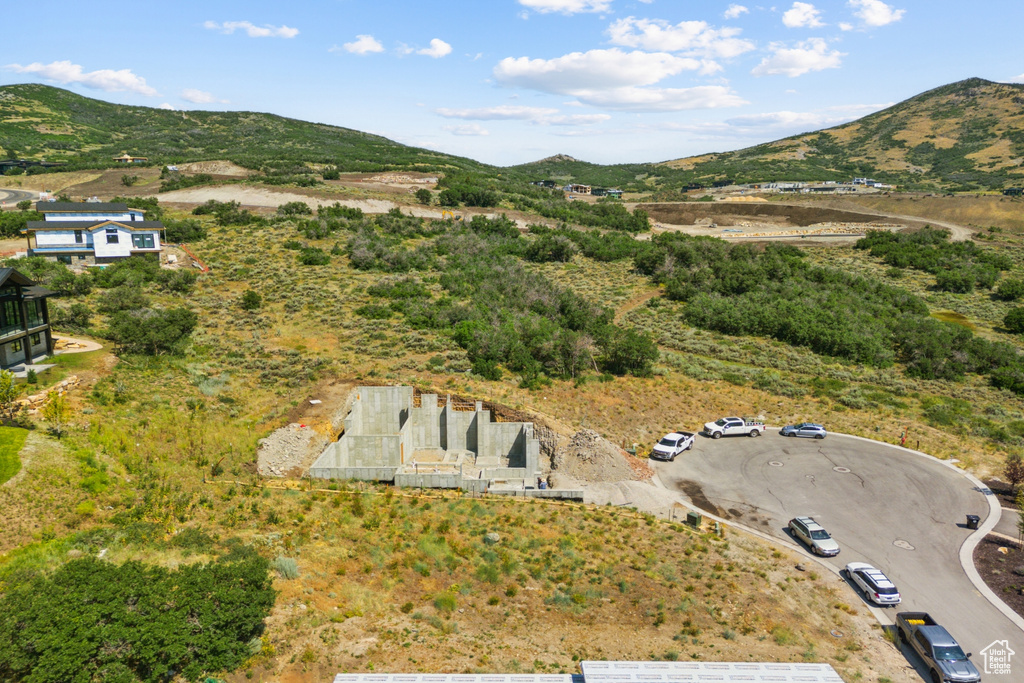 Drone / aerial view with a mountain view