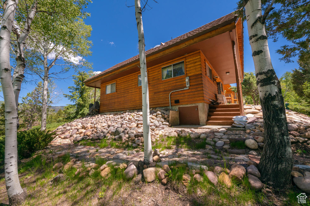 View of rear view of property