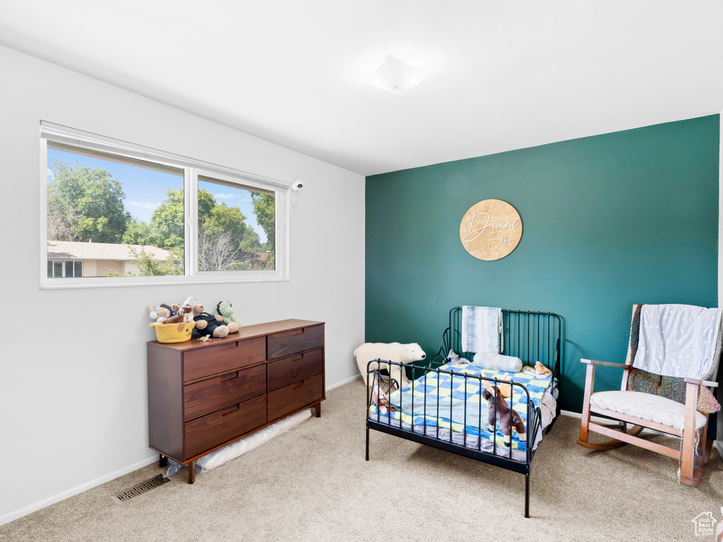 View of carpeted bedroom