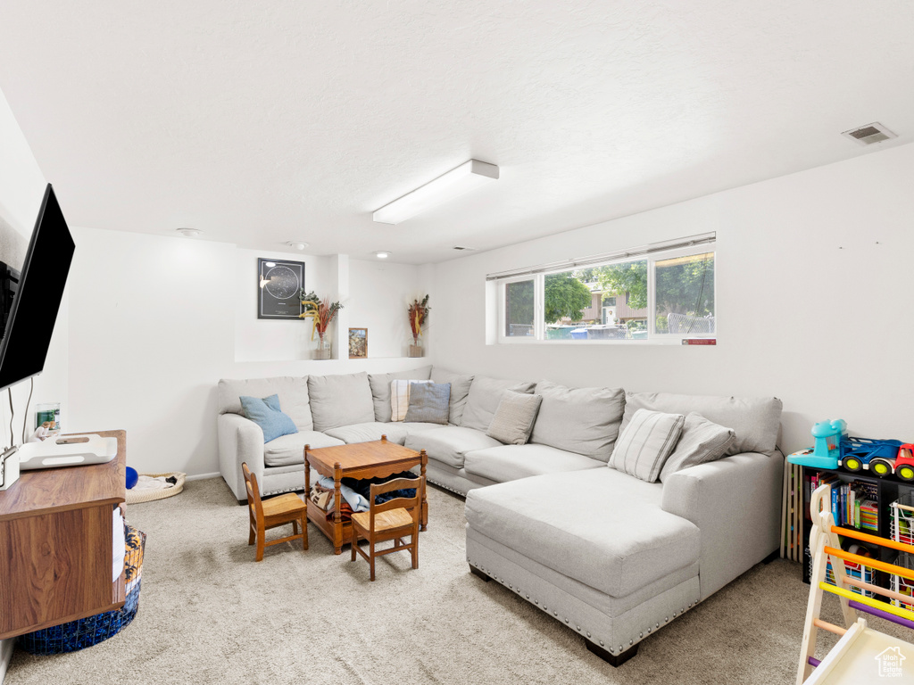 View of carpeted living room