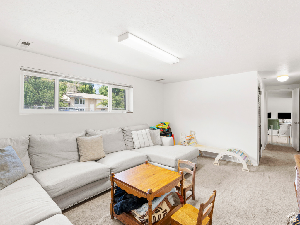 View of carpeted living room