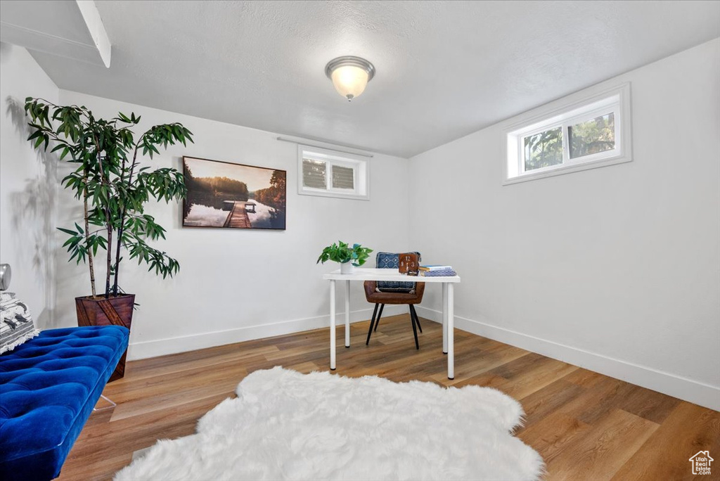 Office space featuring hardwood / wood-style flooring