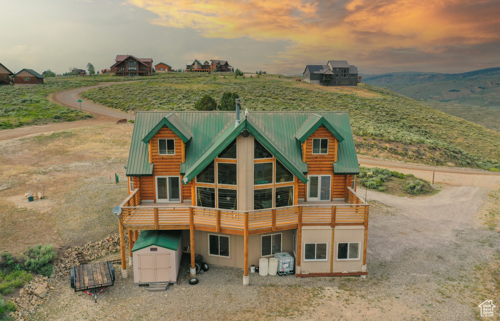 View of back house at dusk