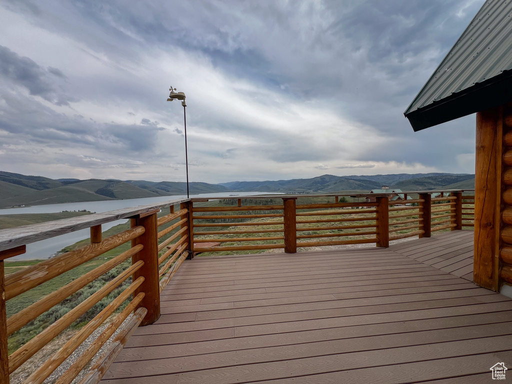 Deck with a mountain view