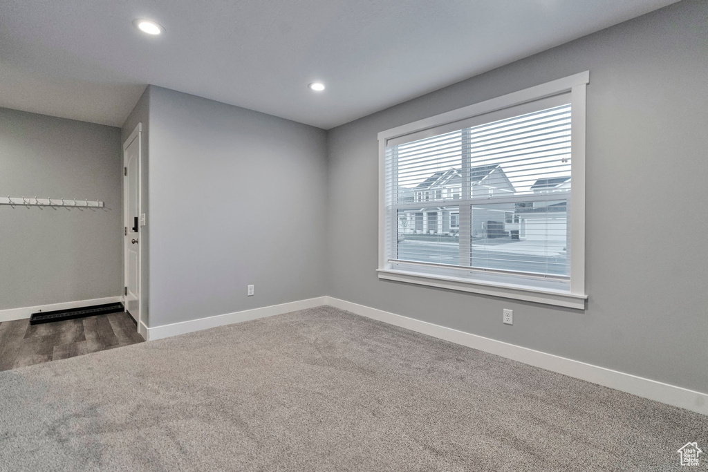 View of carpeted spare room