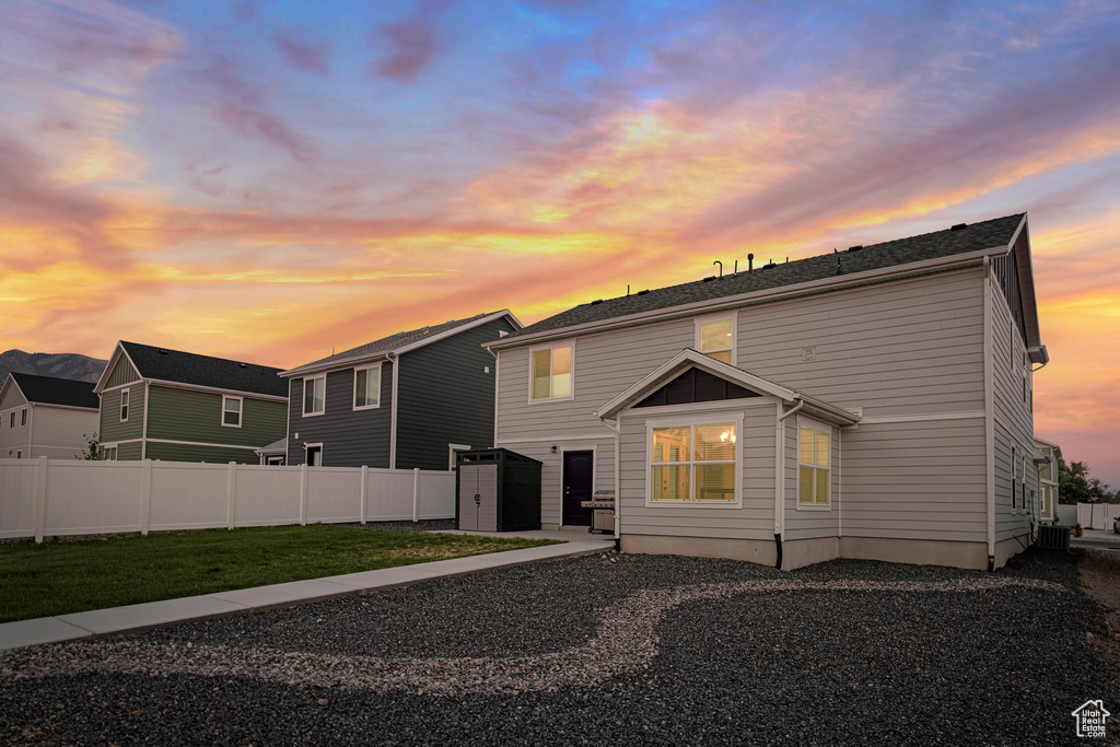 View of back house at dusk