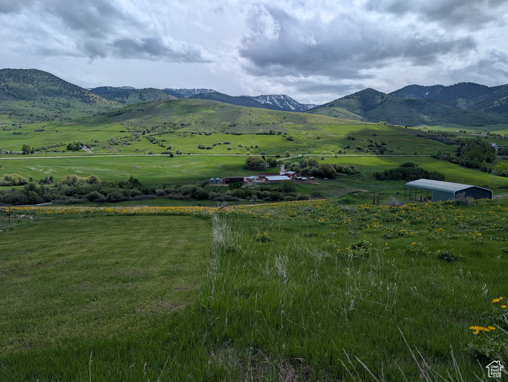 Mountain view featuring rural landscape