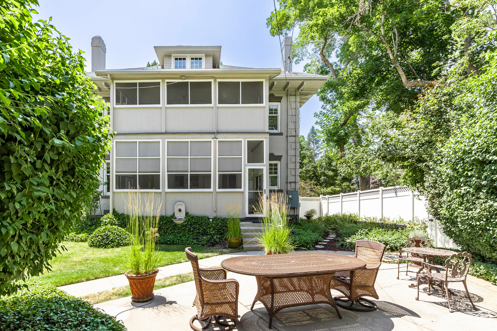 Rear view of house with a patio