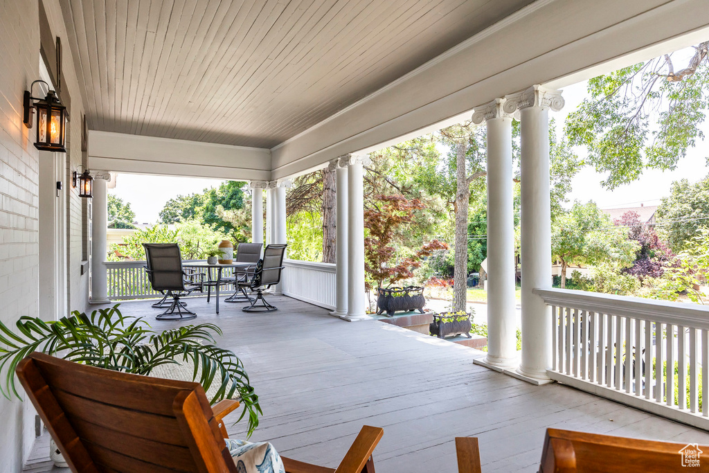 View of patio / terrace with a porch