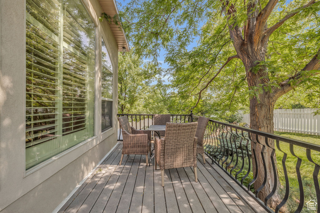 View of wooden deck