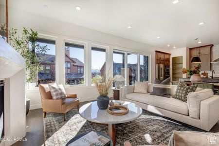 Living room featuring hardwood / wood-style flooring