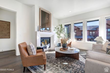 Living room featuring dark hardwood / wood-style floors