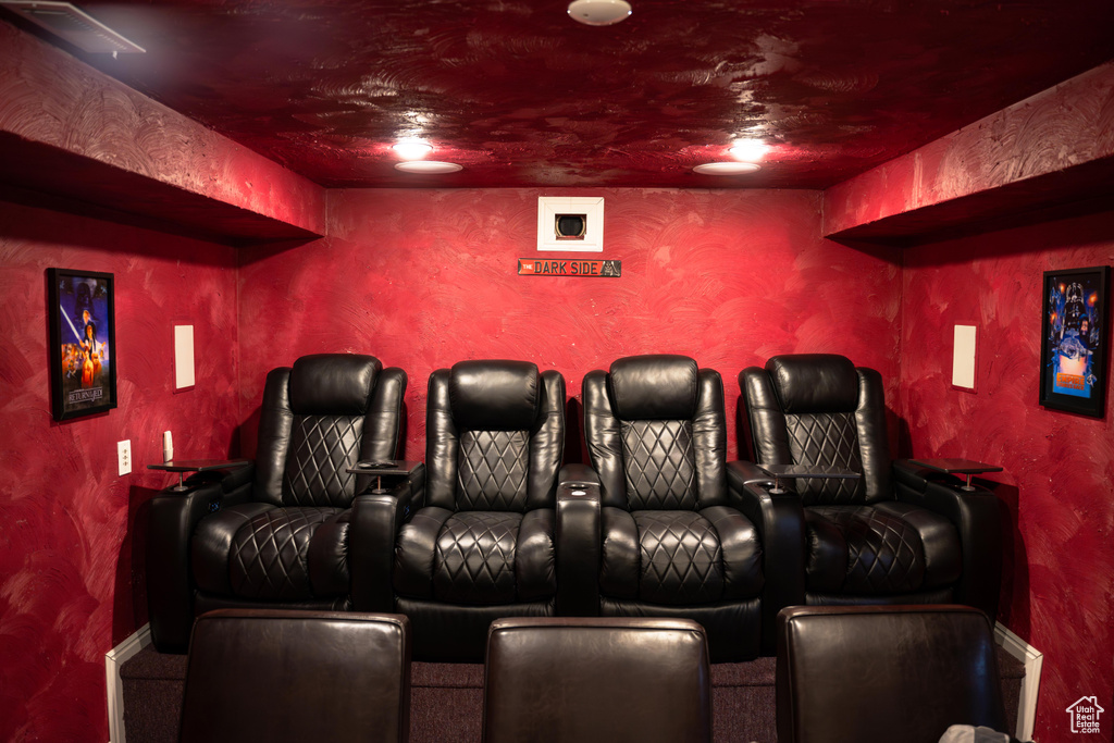 View of carpeted cinema room