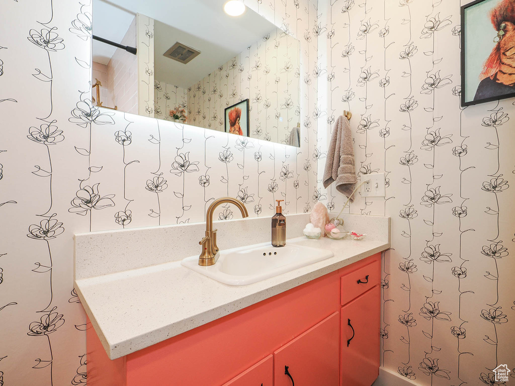 Bathroom featuring vanity