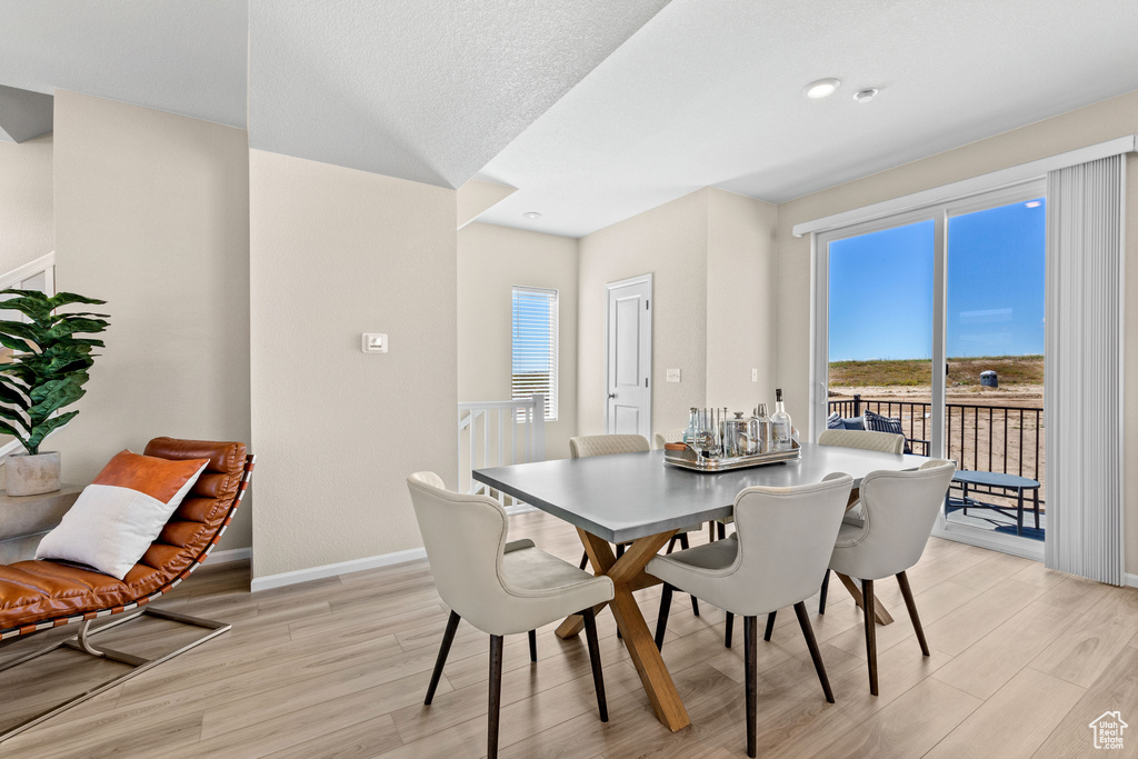 Dining area featuring light hardwood / wood-style flooring