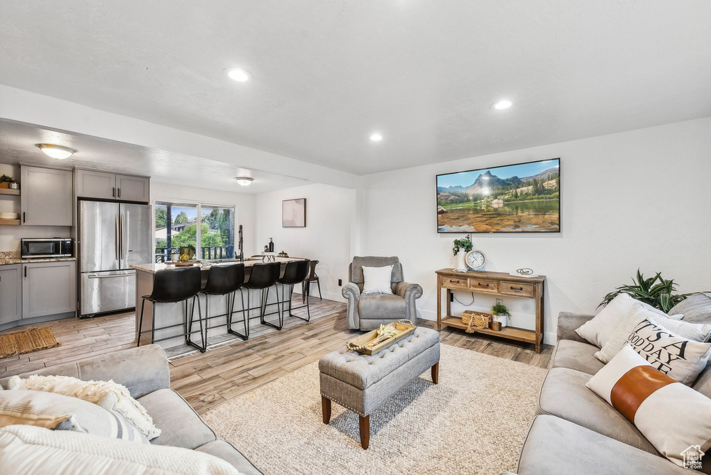 Living room featuring light hardwood / wood-style floors