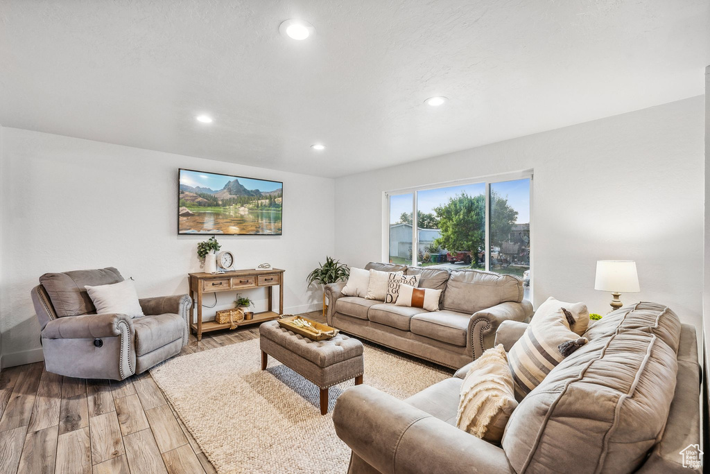 Living room featuring hardwood / wood-style floors