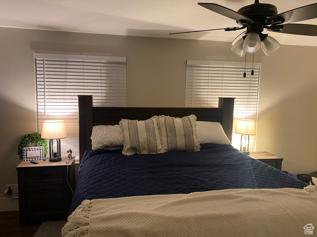 Bedroom with ceiling fan