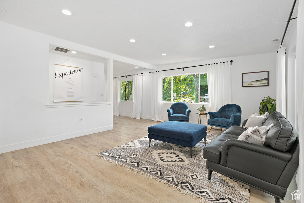 Living room featuring light hardwood / wood-style flooring