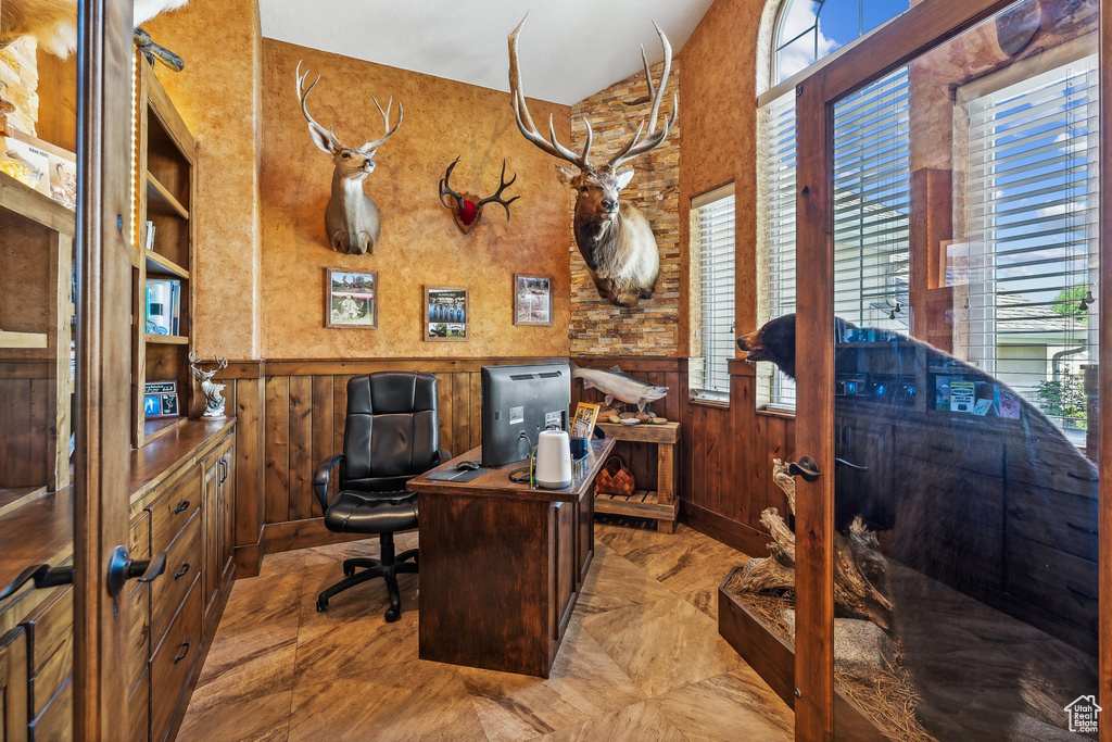 View of tiled home office