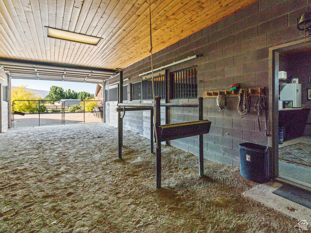 View of horse barn