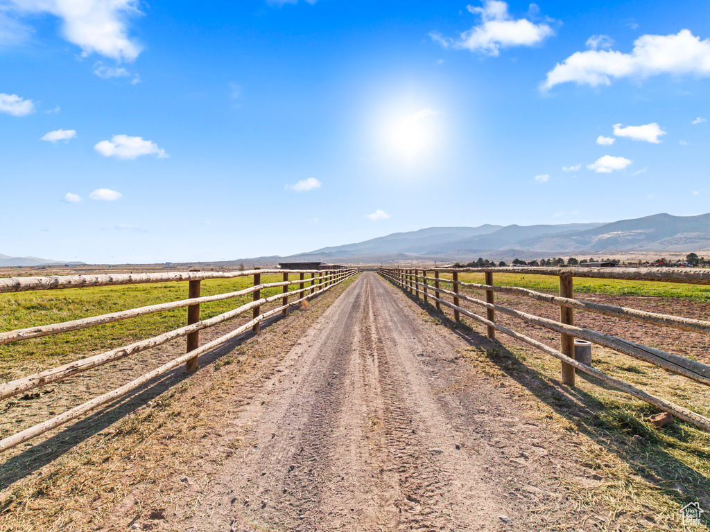 View of road featuring a mountain view and a rural view