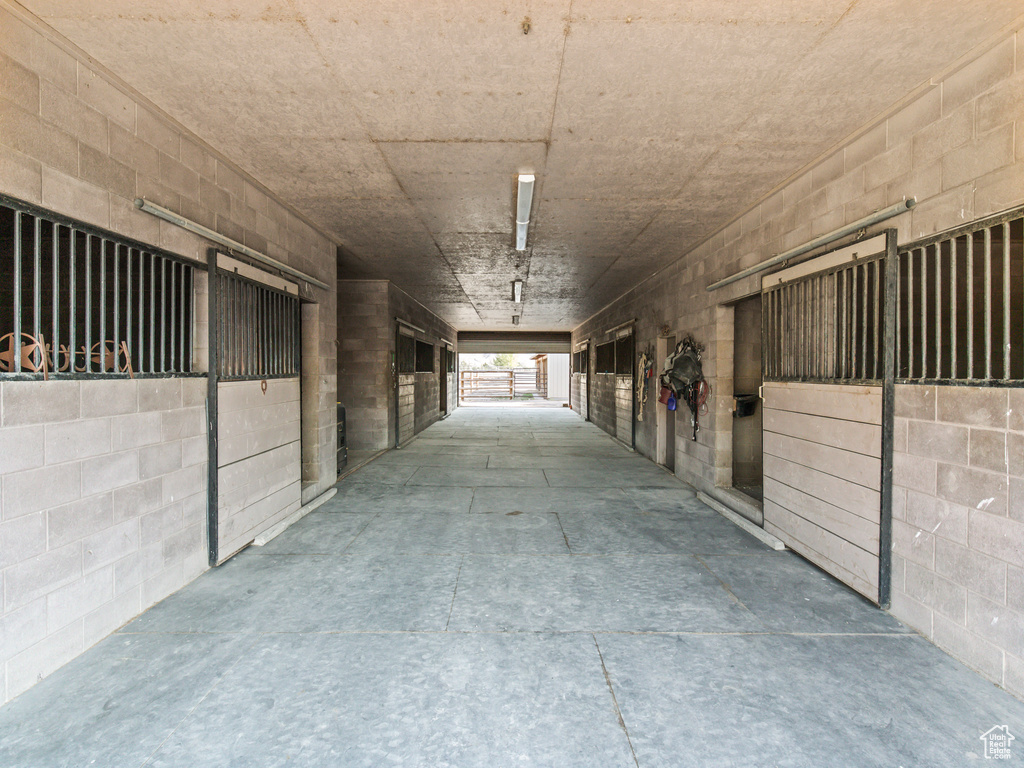 View of horse barn