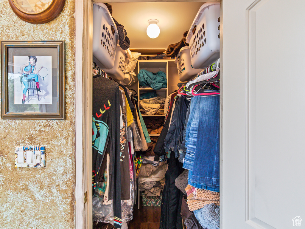 View of walk in closet