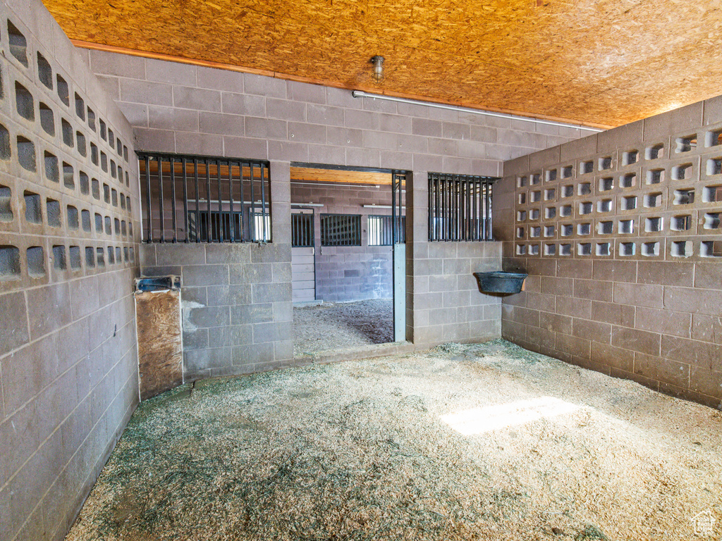 View of horse barn