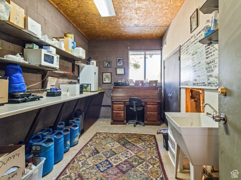 Storage room with sink