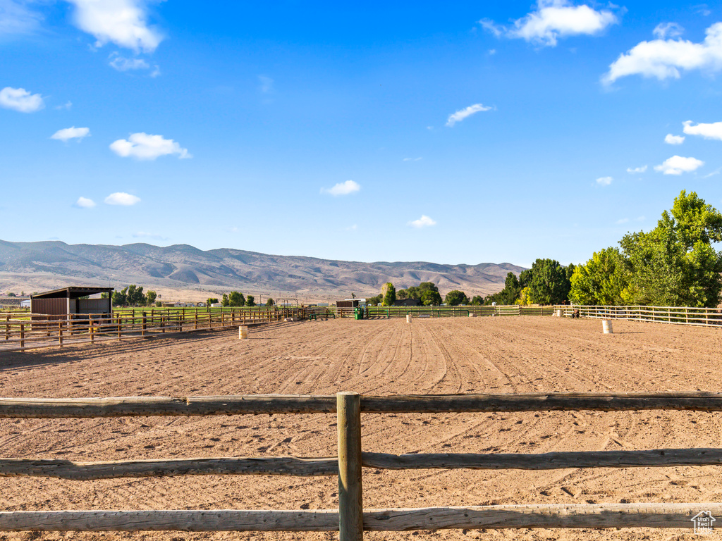 Mountain view featuring a rural view