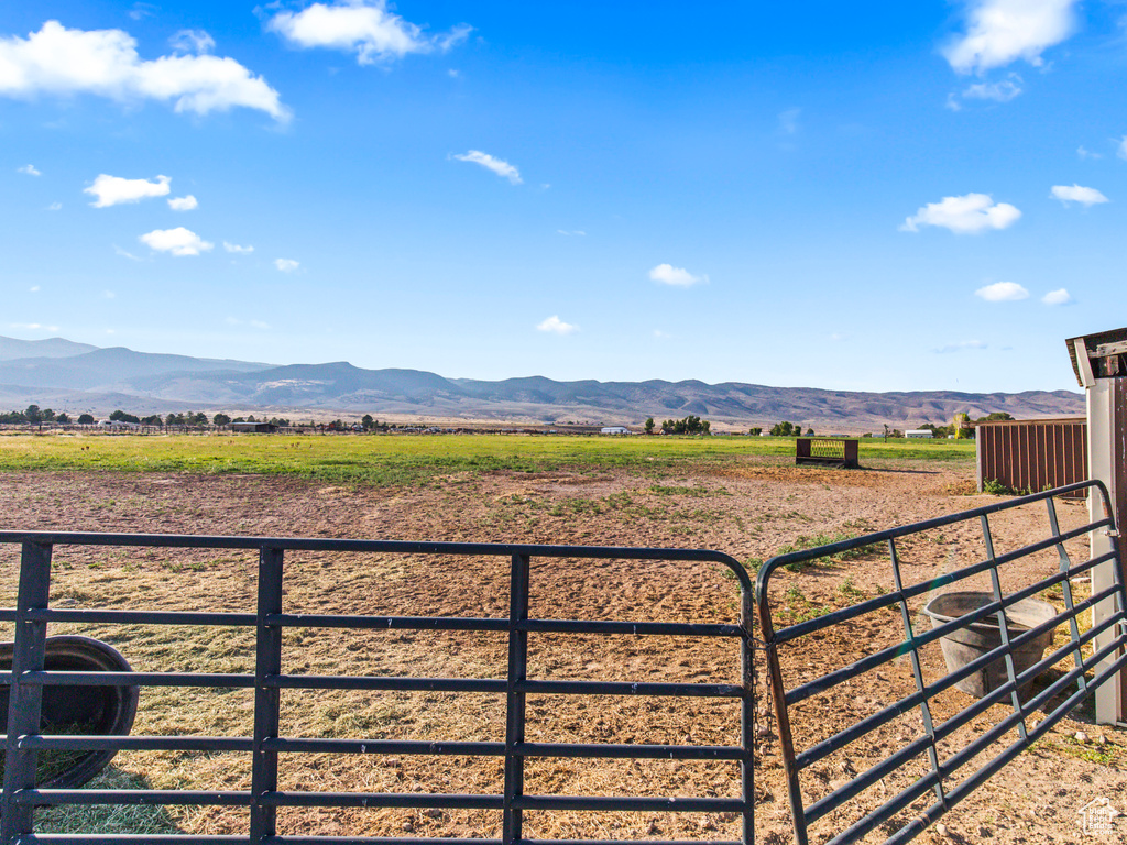 Mountain view featuring a rural view