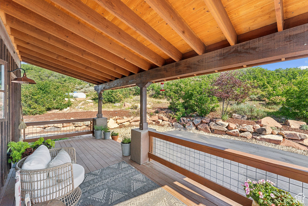 View of patio / terrace with a deck