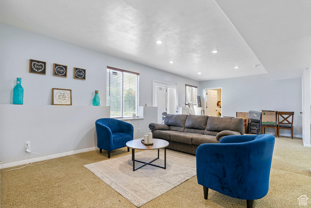 View of carpeted living room