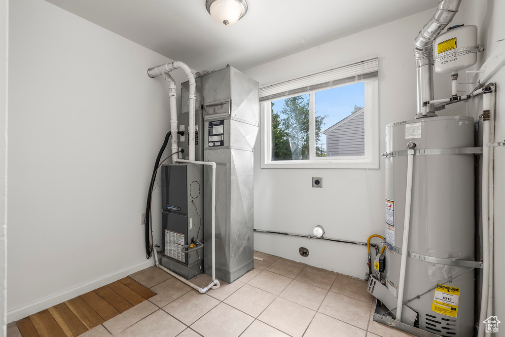 Utility room with water heater