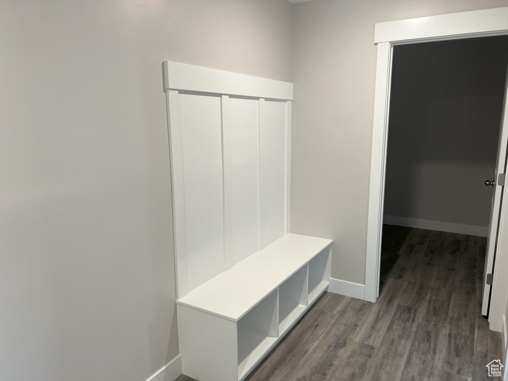 Mudroom featuring hardwood / wood-style floors