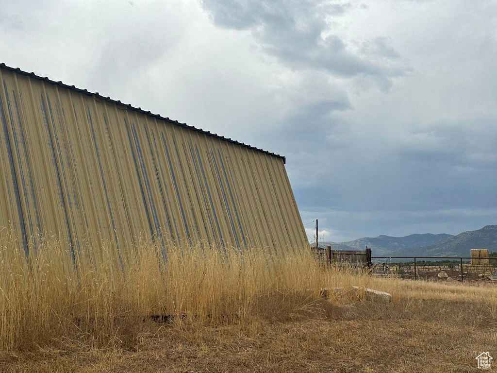 Exterior space with a mountain view