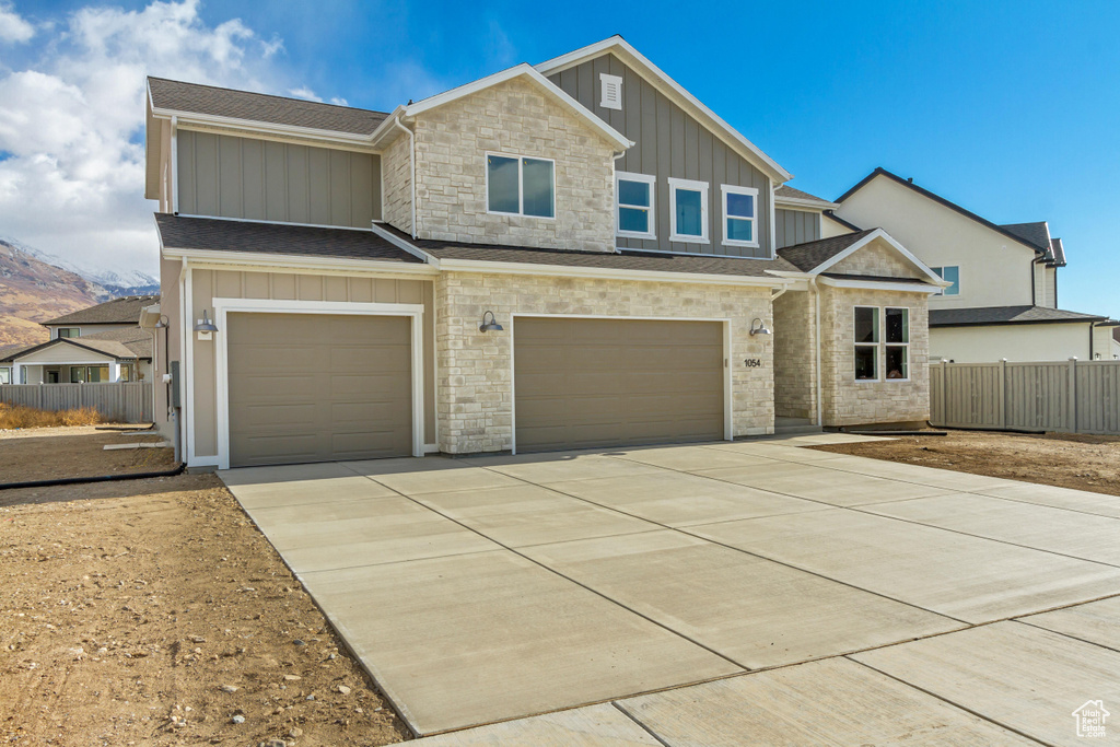 View of front of house featuring a garage