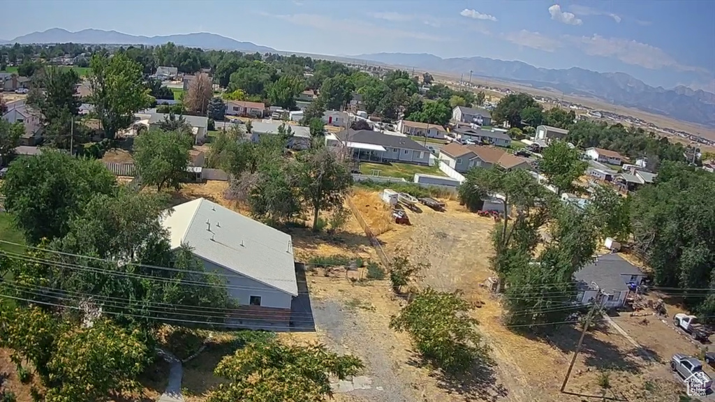 Drone / aerial view with a mountain view