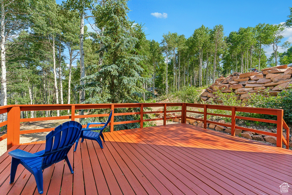 View of wooden deck