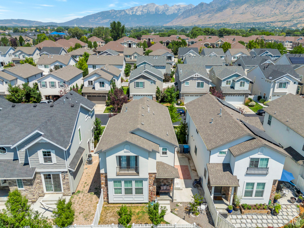 Drone / aerial view with a mountain view