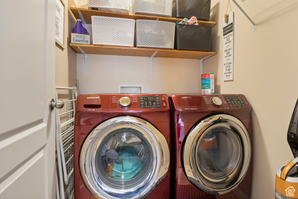 Laundry area featuring washer and clothes dryer