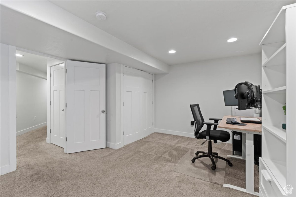 View of carpeted office space