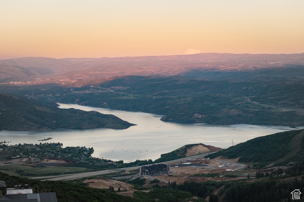 View of mountain feature featuring a water view